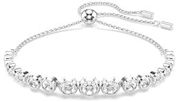 Swarovski Imber Tennis Armband, Gemischte Rundschliffe, Weiß, Rhodiniert