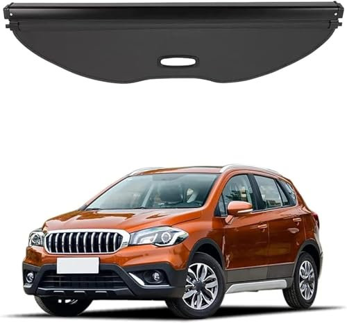 JIABAOCA Maßgeschneidert Einziehbare Laderaumabdeckung für Suzuki SX4 S-Cross 2016-2021,Auto Hintere Kofferraum Hutablage,Kofferraum Vorhang Zubehör
