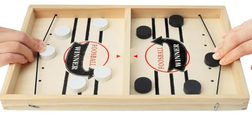 CUEMOON Sling Puck Spiel, Tischhockey Brettspiel, Hockey Brettspiel Spielzeug, Geeignet für Partyspiele, Tischspiele und Eltern-Kind-Interaktion