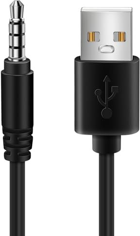 Joskeijky 3.5mm Plug AUX Audio Jack to USB 2.0 Male Charger Cable Adapter Cord for Car MP3