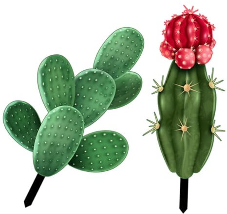 Toddmomy 2piezas Estacas Decorativas De Cactus Acrílico para Jardín Decoración Exterior
