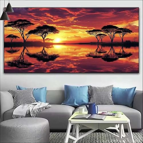 Peinture par Numero,DIY Paint by Numbers Kit Peinture par Numéros pour Adultes,Peinture à l'huile Peinture par Numero Peintures Kit pour Décoration Intérieure Vintage Paysage Sans Cadre) 70x210cmV-151