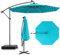 RELAX4LIFE Ombrellone da Giardino 3x3M con Luci a LED, Ombrellone da Balcone con Base a Croce e Sacco di Sabbia, Protezione Solare, per Giardino Terrazzo e Patio (Turchese)