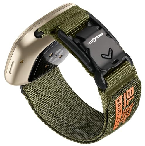 Bandletic Kompatibel mit Fitbit Versa 4/3 Armband/Fitbit Sense/Sense 2 Armband für Damen Herren, Weiches Nylon Sportarmband mit Magnetischer Fidlock V-Schnalle für Fitbit Versa 3/4/Sense 2/Sense