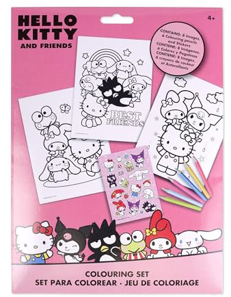 KIDS EUROSWAN SL Malset mit Aufklebern Hello Kitty und Friends