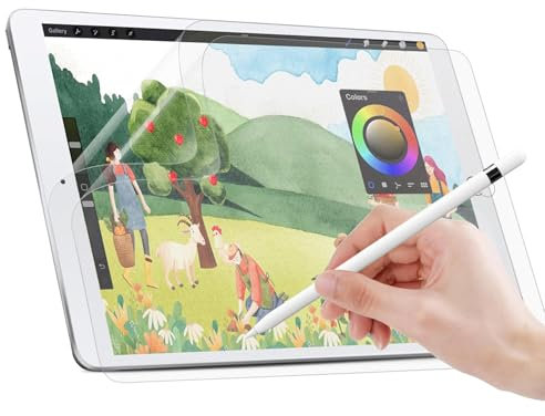 YMXuan 2-Pack Paper Screen Protector for iPad 9th/8th/7th Generation (2021/2020/2019) 10.2 Inch, Matte PET Film, Write as Real Paper, High Sensitivity, Anti Glare Screen Protector for iPad 9/8/7