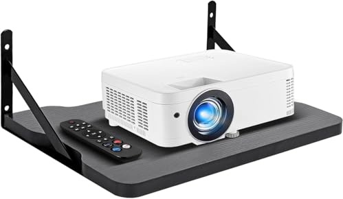 Projector Shelf,Router Wall Mount Floating Shelf,Projector Mount Rack Holder(Black,16.5 x 11)