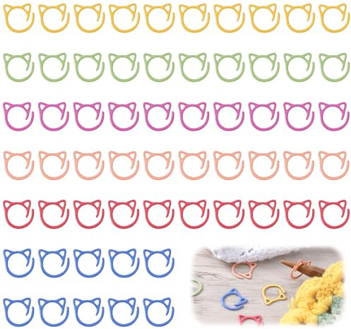 LXUEJIE 60 Stück Maschenmarkierer zum Stricken, Metall Maschenmarkierer Stricken Locking Stitch Bunt Häkelmarkierer Häkelzubehör Verriegeln Nadelmarkierer für Stricke Häkeln Basteln (6 Farben)