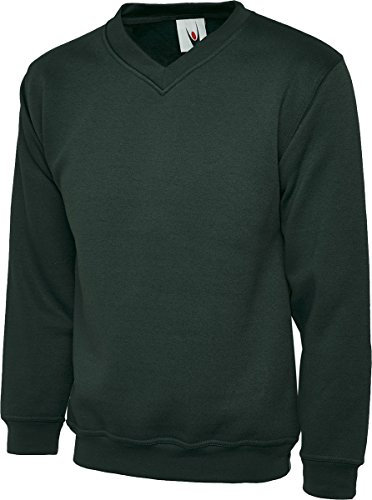 Uneek Uc204 Premium V-neck Sweatshirt Bottle Green Xl