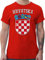 T-Shirt Herren - Fußball EM WM - Kroatien Wappen Hrvatska Krotatisch - S - Rot - Croatia Trikot Fussball Shirt männer Europameisterschaft Croatian Tshirt Kroatien-Trikot fussballtrikot fu Ball
