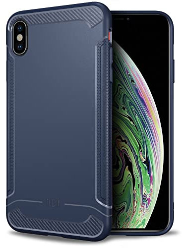 TUDIA Rugged Fit Compatible with iPhone Xs MAX Case (2018), [Linn] Shockproof Lightweight TPU Scratch Resistant Slim Fit Non Slip Protective Case Cover - Navy Blue