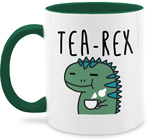 Tasse Tassen 325ml - Statement Sprüche - Tea-Rex - 325 ml - Dunkelgrün - dinotasse spruchtasse sarkasmus rex mug dinotassen spruchtassen spruch dino kaffeetasse tee-rex-tasse
