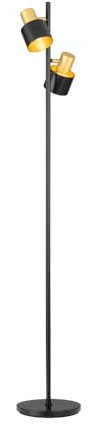 EGLO Stehlampe Fiumara, 2-flammige Wohnzimmer Lampe mit flexiblen Spots, Standleuchte aus Metall in schwarz und gold, Stehleuchte mit Schalter, E27 Fassung