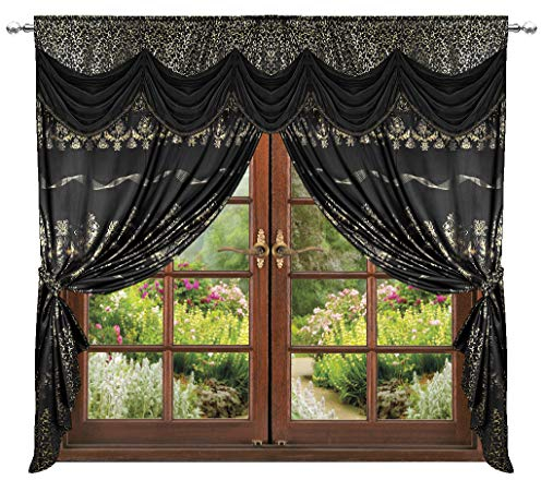 Inox Trade Vorhang Gardine Dekoschal Deko Vorhänge Elegant Fenstergardine Fertiggardine 300x250 cm Schals Stores Roman Vorhang Ornament Barock