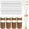 FOCCTS 100 Stück Holzscheiben Handwerk Holzplättchen mit Loch Baumscheiben für DIY Basteln Malen DIY Handwerk Dekoration, Holzspan mit Schlüsselanhänger Kombination Set