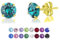 DTPsilver - Boucles d'oreilles/Clous en Argent Fin 925 Plaqué Or Jaune et Cristaux de Swarovski® Elements Ronds - Diamètre: 6 mm - Couleur: Emeraude