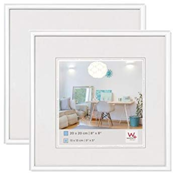 walther design Marco de fotos blanco 30 x 30 cm paquete doble, New Lifestyle Marco de plástico KV330WD
