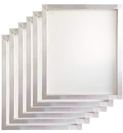 Siebdrucksiebe aus Aluminium, 50,8 x 61 cm, Rahmen 110, weißes Netz, 6 Stück
