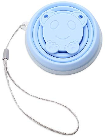 Yuxin Zhaochen Portable Silicone rétractable Coupe Pliante avec Couvercle extérieur télescopique Pliable Timbale Voyage Camping Tasse d'eau (Color : Blue)