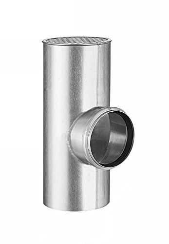 Titanzink Flachdach-Abzweig rund HT/KG Ø110 an Fallrohr DN100