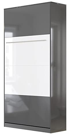 SMARTBett Schrankbett Standard 90x200 120x200 140x200 160x200 Bettschrank Wandbett Anthrazit Hochglanz/Anthrazit & Weiss Hochglanz 90 Vertikal