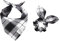 E-Clover Hundehalstücher & passendes Haargummi-Set, kariert, Hundeschal, Jungen, Dreieckstuch, Halstuch, Lätzchen für kleine Hunde, Welpen, Besitzer, Geburtstagsgeschenke, Schwarz / Weiß
