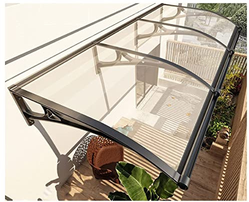 ZHANGQINGXIU Canopy For Outdoor Door, Front Porch Rain Cover Shelter Plastic Awning Canopies, With Mounting Accessories (Color : Clear, Size : 120x300cm)