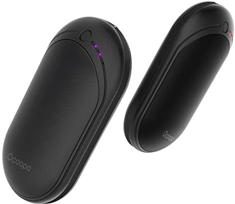 OCOOPA Handwärmer,EIN/doppelseitige Heizung 5 Stufen und bis zu 10 Stunden Wärme,5200 mAh elektrische tragbare Taschenwärmer, ideal für den Außenbereich, Geschenke, die wärmen-2Schwarz