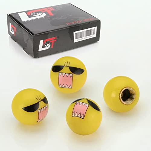 LST 4x Ventilkappen Reifenventil Kappen Smiley Ärger Sonnenbrille KFZ PKW LKW