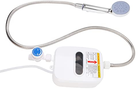 Mini Calentador de Agua InstantáNeo eléCtrico Sensor de Temperatura Tech Instant 3500W Conjunto de Ducha de Agua Caliente IPX4 Impermeable DN15 Calibre Compatible con Tubería de ExpansióN para