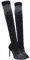 ERINGOGO Stivali sopra il ginocchio da donna con tacco glitterato strass stretch-boots tacchi alti neri per feste e occasioni speciali