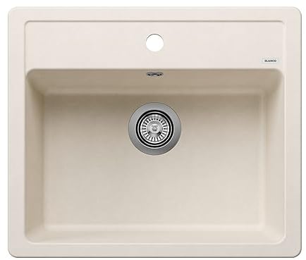 BLANCO LEGRA 6 | Granitspüle aus SILGRANIT softweiß | Einbauart: Einbau von Oben | für 60 cm breite Unterschränke | Großes Beckenvolumen für optimale Nutzung | Reinigungsfreundliche Öberfläche