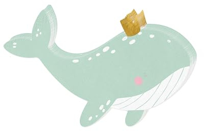 Servietten Babyparty – Papierservietten kleiner Wal | Partyservietten für Baby Shower, Geburtstag, Gender Reveal & Tischdeko Kindergeburtstag, 3-lagig