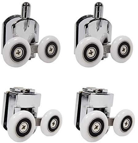 Rotelle per doccia con doppia porta scorrevole,4 pezzi (2 superiori + 2 inferiori) (25MM-2top +2bottom)