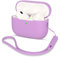 AOTUAO Kompatibel mit AirPods Pro 2 Hülle Case, Silikon Stoßfeste Schutzhülle für AirPods Pro 2. Generation 2022 Case Cover mit Silikon Lanyard, Front-LED Sichtbar, Light Purple
