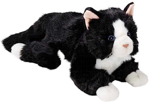 Carl Dick Katze liegend, schwarz-weiß, Plüschtier, Kuscheltier, ca. 30cm, 40cm Gesamtlänge 3558
