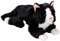 Carl Dick Katze liegend, schwarz-weiß, Plüschtier, Kuscheltier, ca. 30cm, 40cm Gesamtlänge 3558