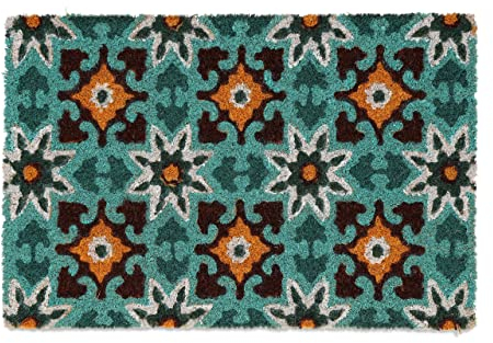 Relaxdays Fußmatte Kokos, Türvorleger orientalisch, 40 x 60cm, rutschfest, wetterfest, Fußabstreifer innen & außen, bunt, 80% Kokosnuss 20% Kunststoff