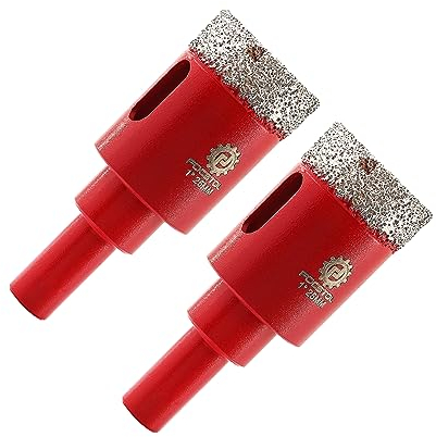 FOCSTOL Foret Diamant Carrelage 25mm - 2 pièces Scie Cloche Diamantée avec Tige Ronde pour Porcelaine Carrelage Marbre Granit