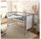 Generisch Baby Delux Babybett Kinderbett Mia weiß 120x60 mit Matratze Lattenrost höhenverstellbar (Bärchen Motiv grau)