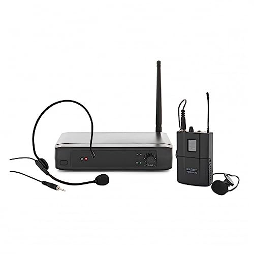 Wireless Microphone Set with Headset and Lavalier Mics SubZero | Wireless system with headset and lavalier mics plus bodypack, up to 50m range on UHF fixed frequency, lightweight design