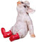 colourliving Deko Schwein Erich das Schwein mit Hut und Stiefel Schweine Figuren Garten Dekofigur Schweinchen lustige Gartenfiguren (faulenzend, Rot)