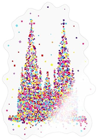 Spreadshirt Köln Kölner Dom Karneval Fasching Konfetti Geschenk Sticker Aufkleber, 10 x 10 cm, Transparent glänzend