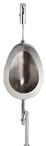 Wall-Mounted 304 Stainless Steel Urinal, Male Urinal with Infrared Sensor, Toilet Urinal with Drain and Sensor, Used in Home, School and Hotel