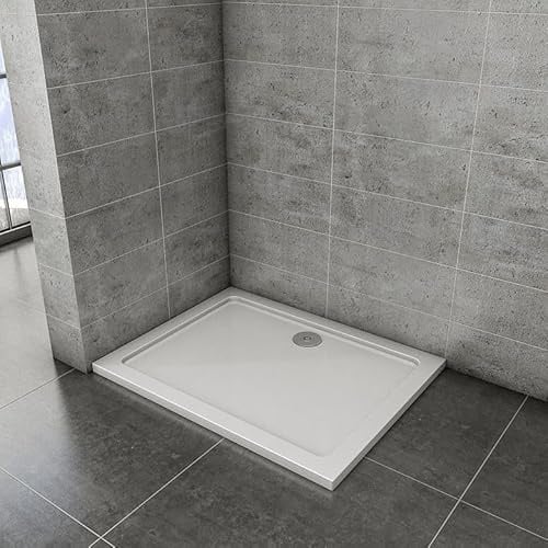 Rechteck Duschtasse Stein-Effekt Duschwanne Für Duschkabine,Weiß 120x76cm
