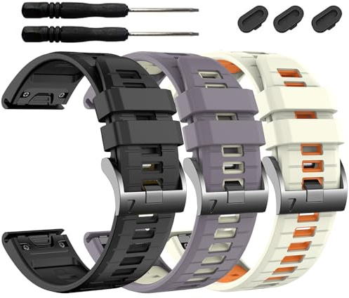 EZMVZKU 20mm Silikon Armband für Garmin Fenix 8 AMOLED 43mm/Fenix 7S/7S pro/6S/6S Pro/5S/5S Pro, Quickfit Sportarmband für Garmin Approach S70 42mm/Descent Mk3i/Mk3 43mm/Epix Pro 42mm