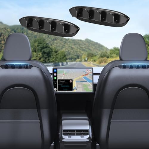xuenair 2 Pack Autositz Rückenlehnenhaken für Tesla Model 3 Model Y, Rücksitzhaken speziell für Tesla Model 3 Y 2024 2023 2022 2021 2020