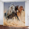 GIOVIA 3D Pferd Gardinen Abdunkelnde Tiere Pferde Kindervorhänge Vorhang mit ösen 2er Set Vorhänge Blickdicht Verdunkelungs für Kinderzimmer Schlafzimmer Wohnzimmer B 140 X H 160 cm