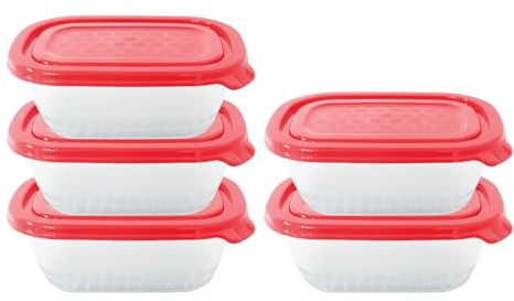 Neez Frischhaltedosen mit Deckel (5 Behälter + 5 Deckel) Plastik Gefrierdosen, BPA-freie Lebensmittelbehälter, Spülmaschinen und Mikrowellengeeignet Vorratsdosen (500ml)