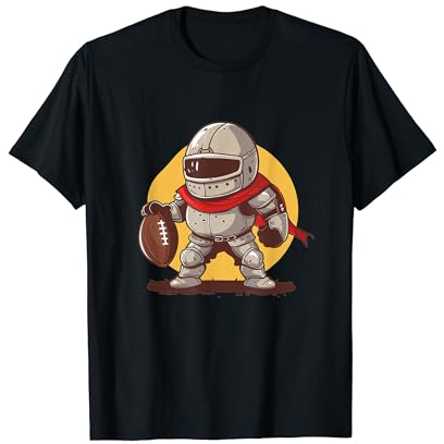 Lustiger amerikanischer Ritter mit Fußball T-Shirt